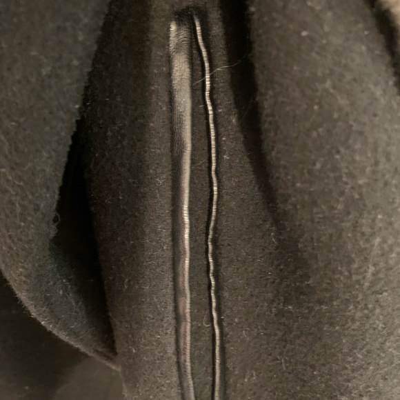 BCBG Generation coat. Size M wool blend, blue, grey collar. FauxLeather accent - Picture 6 of 7